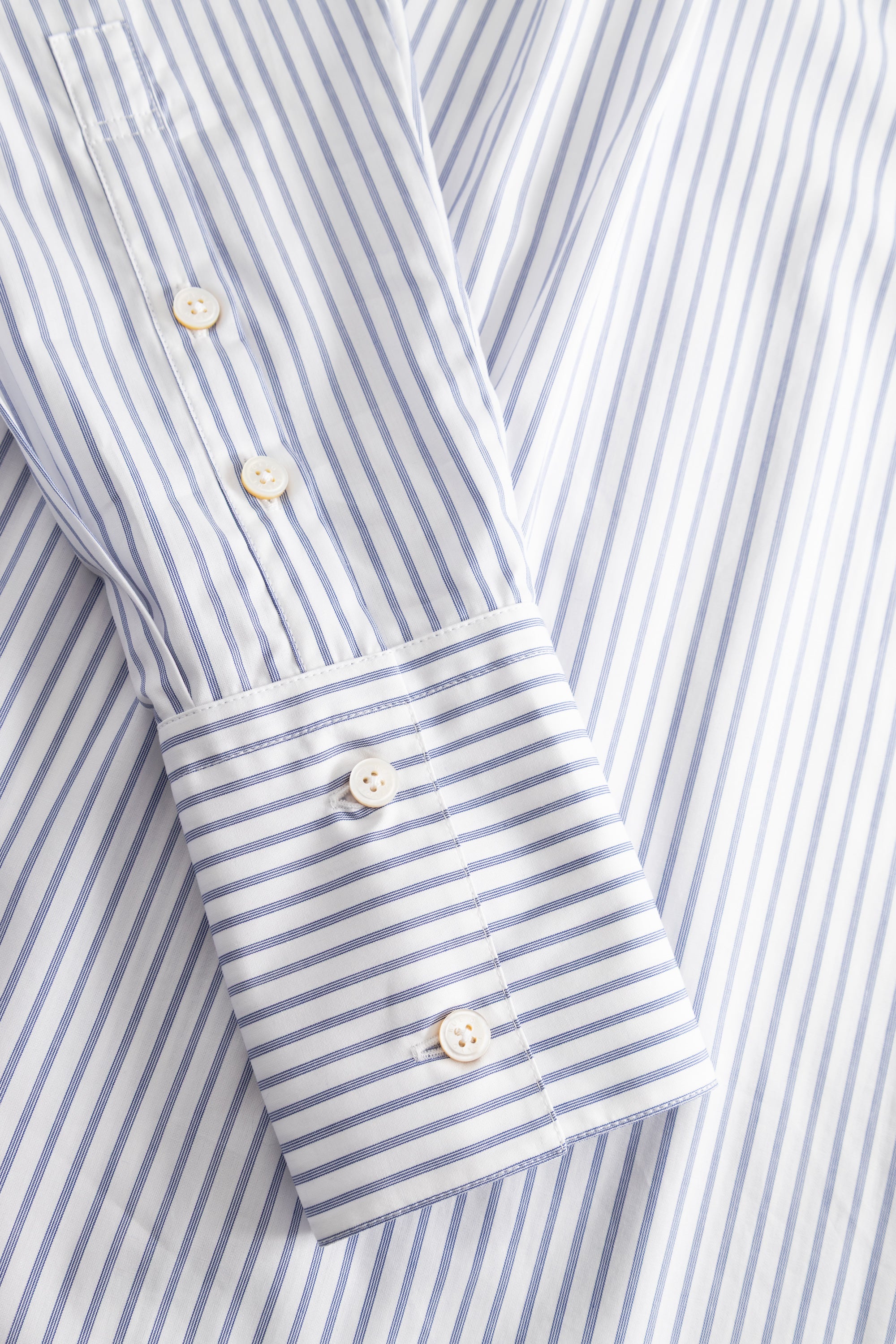 Rue de Tokyo SYLINA STRIPED SHIRTING Shirts NAVY TRIPLE STRIPE