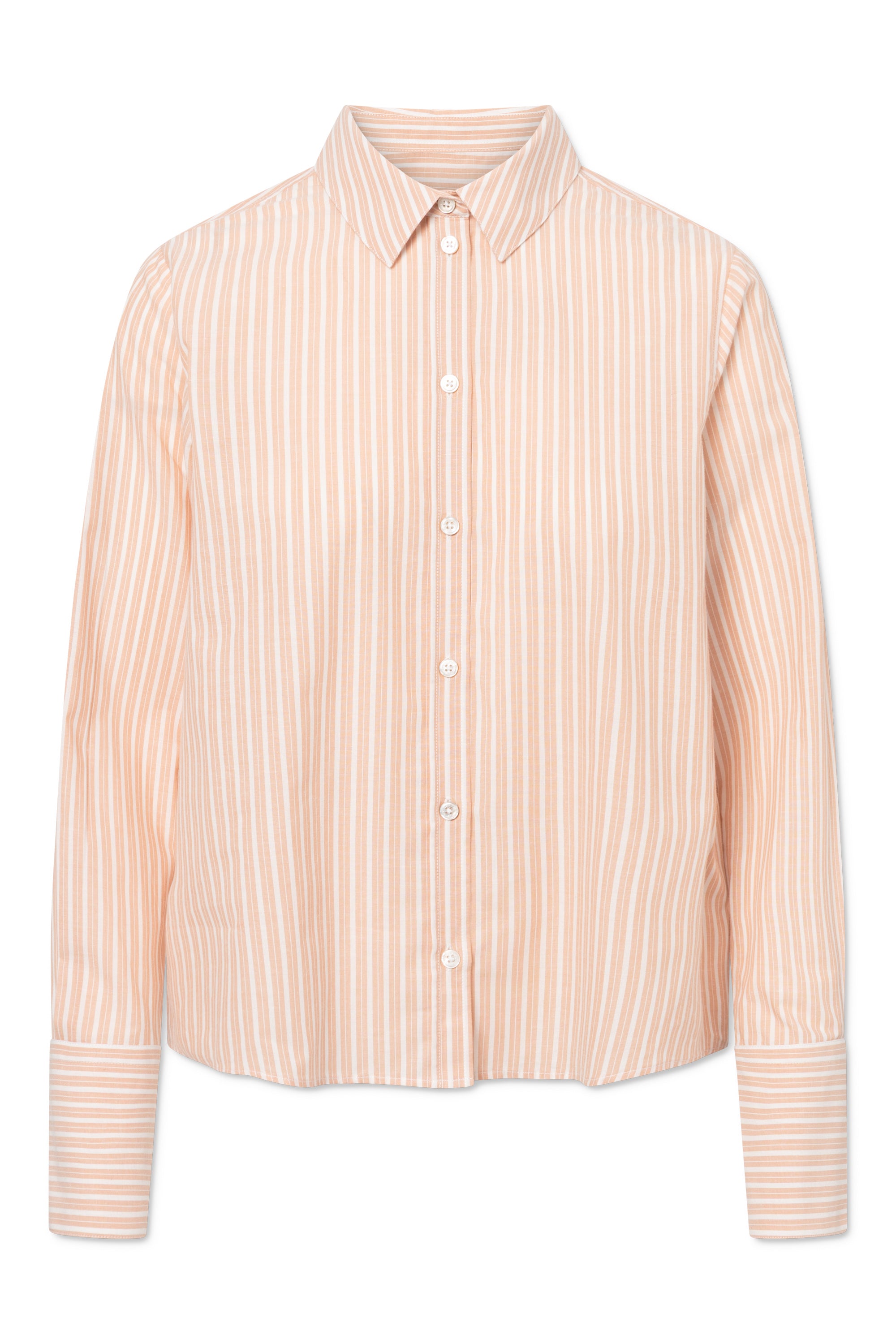 Rue de Tokyo SYLINA STRIPED SHIRTING Shirts WHITE APRICOT STRIPE