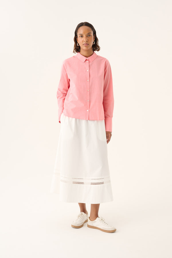 Rue de Tokyo SYLINA WASHED COTTON STRIPE Shirts RED WHITE STRIPE