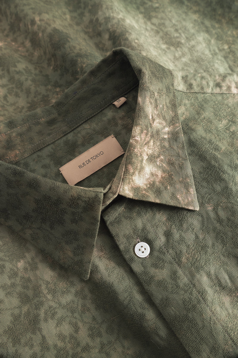 Rue de Tokyo SYLVESTER DYED JACQUARD SHIRTS GREEN