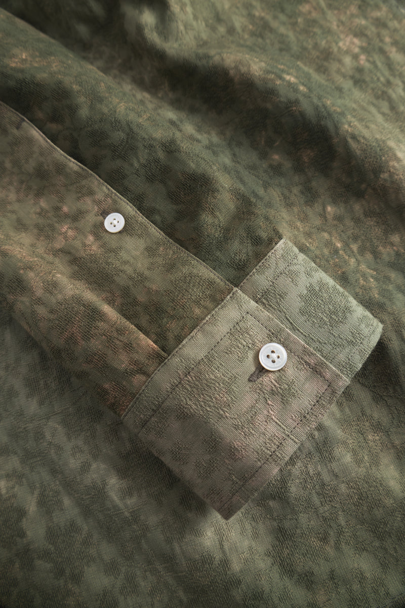 Rue de Tokyo SYLVESTER DYED JACQUARD SHIRTS GREEN