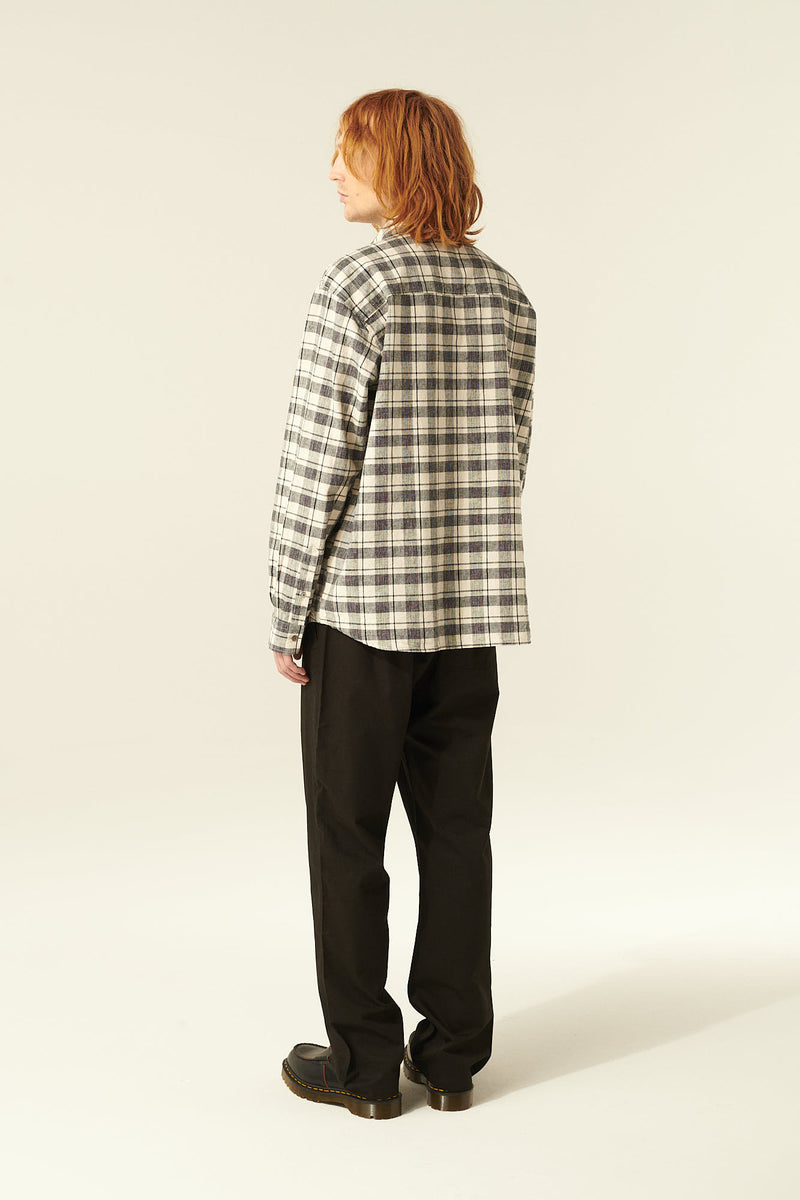 Rue de Tokyo SYL LINEN COTTON SHIRTS WHITE BLACK CHECK