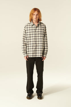 Rue de Tokyo SYL LINEN COTTON SHIRTS WHITE BLACK CHECK