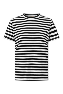 Rue de Tokyo TAIMA LIGHT JERSEY STRIPE T-SHIRTS BLACK STRIPE