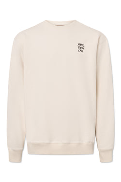 Rue de Tokyo TAMIR MONOGRAM ORGANIC HEAVY JRSY T-SHIRTS NATURAL WHITE WITH BLACK LOGO