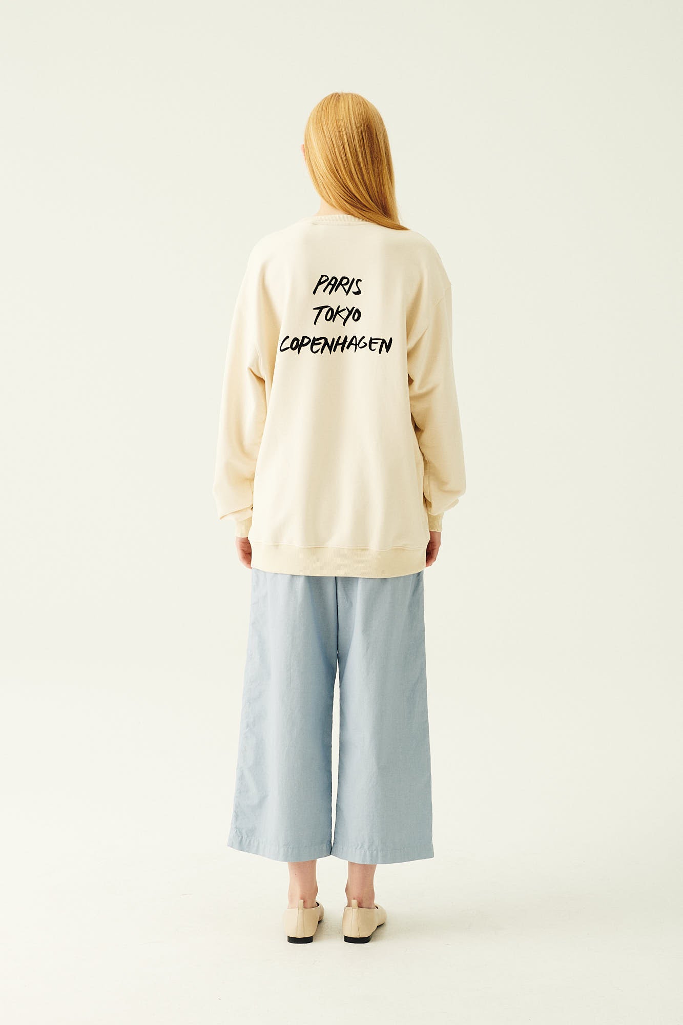 Rue de Tokyo TAMIR MONOGRAM ORGANIC HEAVY JRSY T-SHIRTS NATURAL WHITE WITH BLACK LOGO