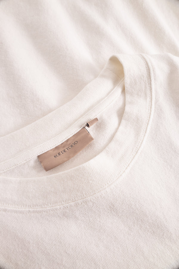 Rue de Tokyo TEAGAN GARMENT DYED LIGHT JERSEY T-SHIRTS PARCHMENT WHITE