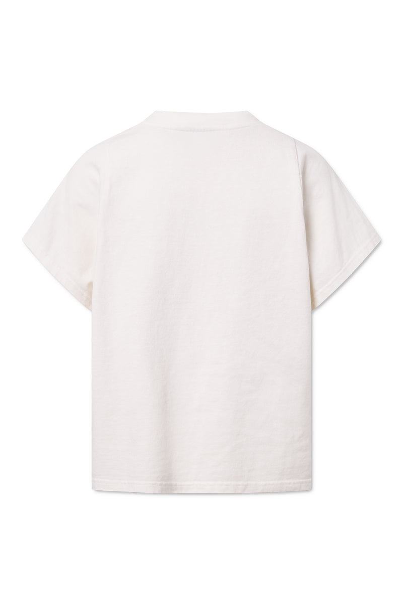 Rue de Tokyo TEAGAN GARMENT DYED LIGHT JERSEY T-SHIRTS PARCHMENT WHITE