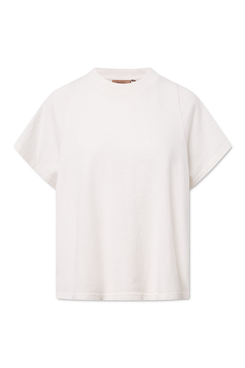 Rue de Tokyo TEAGAN GARMENT DYED LIGHT JERSEY T-SHIRTS PARCHMENT WHITE