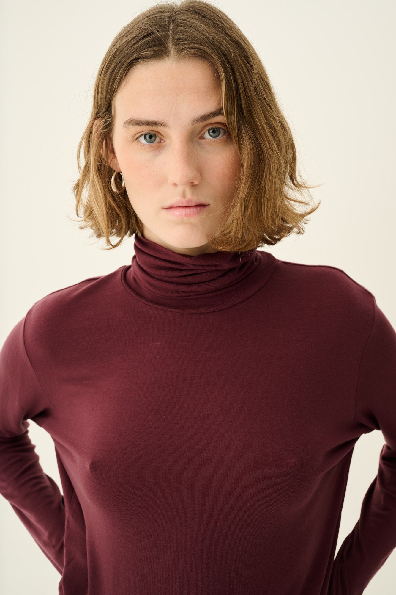 Rue de Tokyo TECA MERINO JERSEY Sweater BURGUNDY