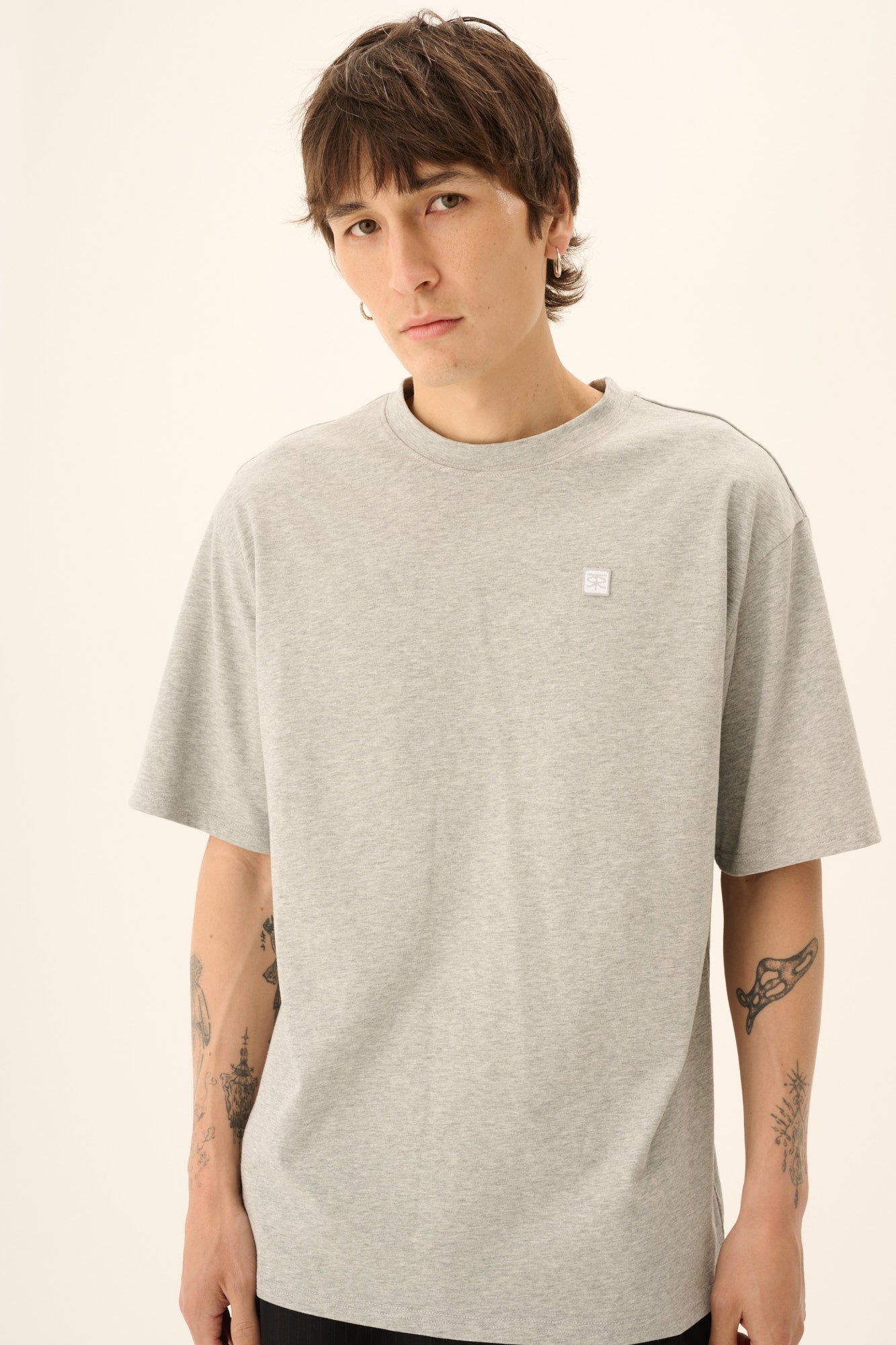 Rue de Tokyo THOMAS COTTON JERSEY T-Shirts GREY MELANGE