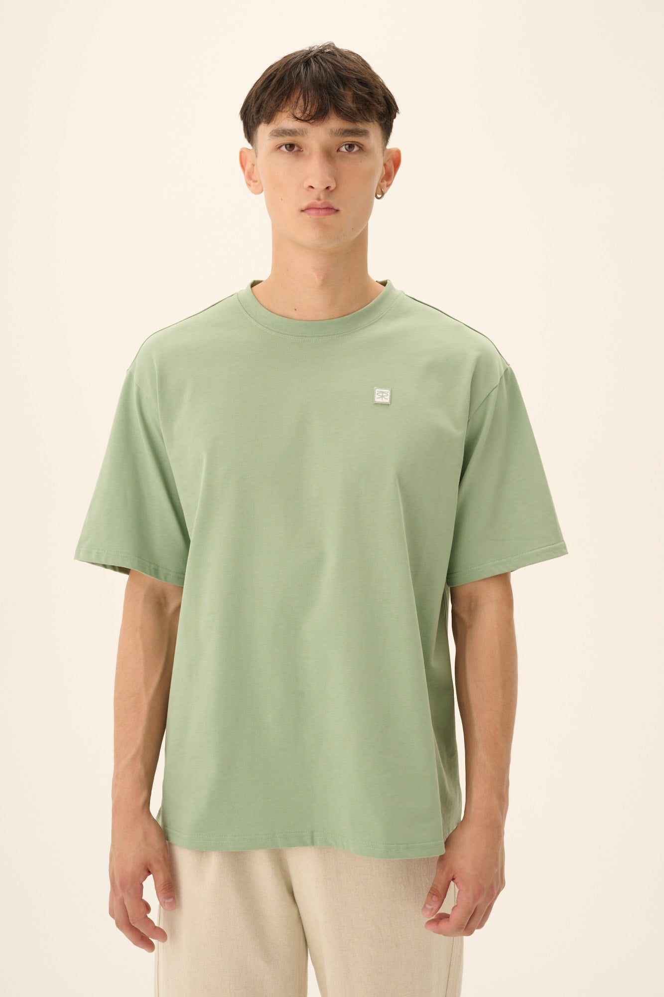 Rue de Tokyo THOMAS COTTON JERSEY T-Shirts SAGE GREEN