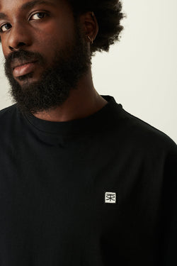 Rue de Tokyo THOMAS EMBROIDERY PATCH COTTON JERSEY T-SHIRTS BLACK