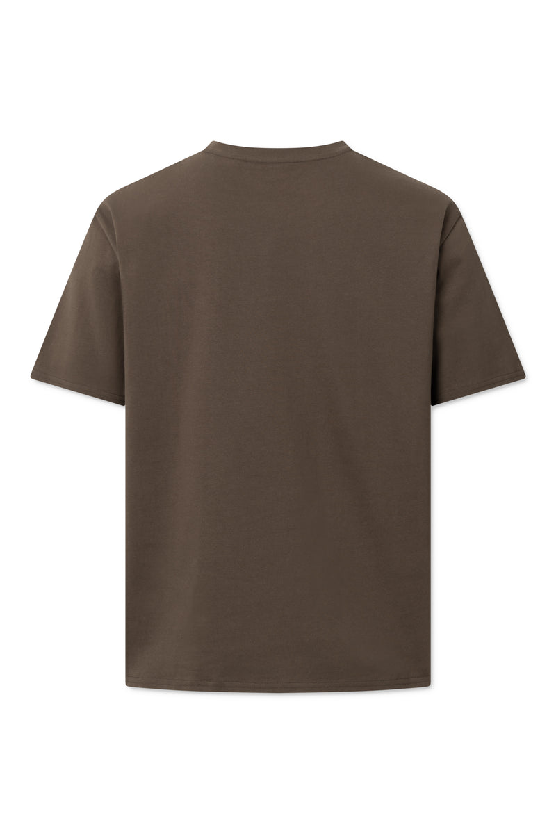 Rue de Tokyo THOMAS EMBROIDERY PATCH COTTON JERSEY T-SHIRTS BROWN