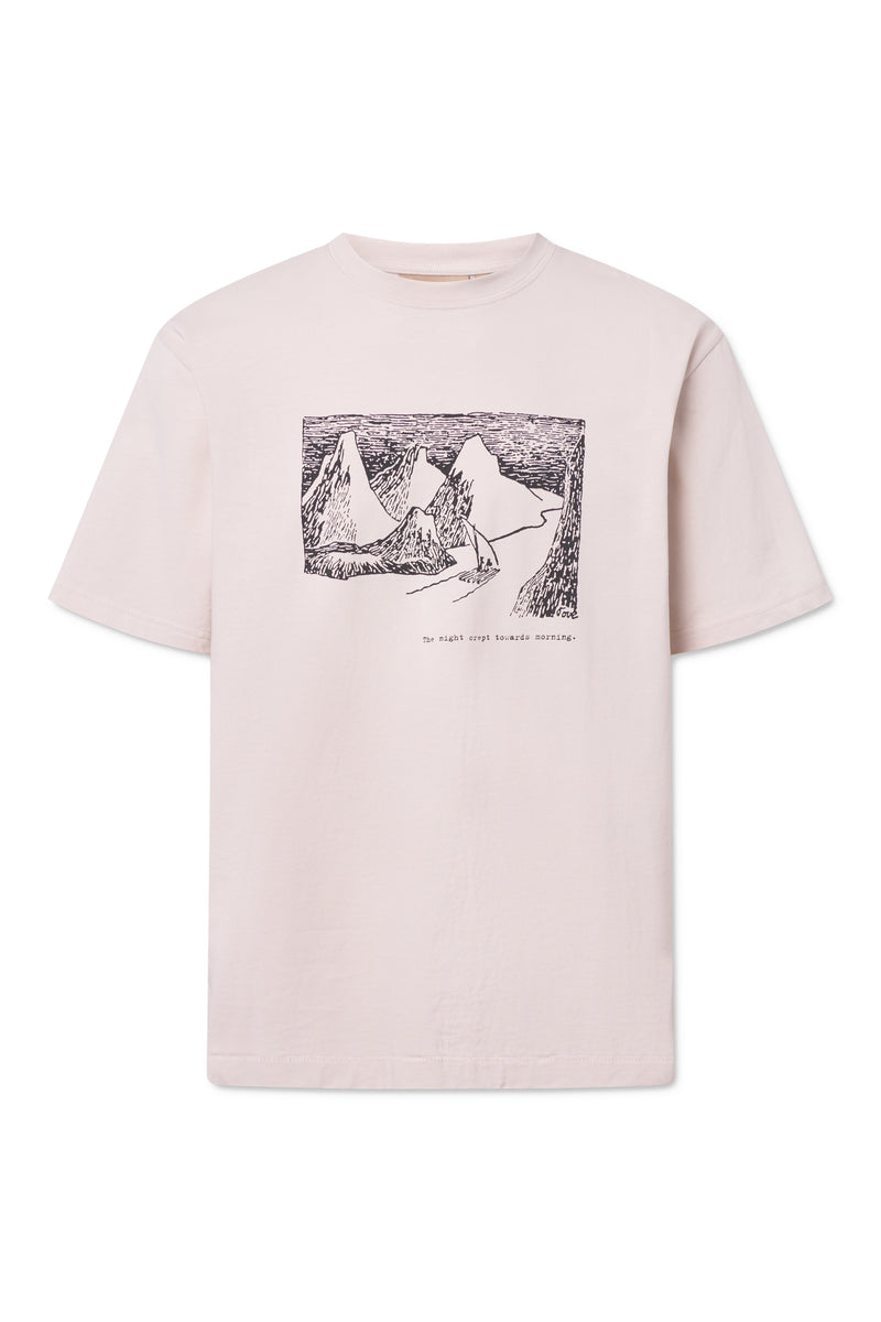 Rue de Tokyo THOMAS MOOMIN COTTON JERSEY T-SHIRTS CHALK WITH BLACK PRINT