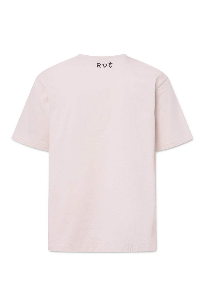 Rue de Tokyo THOMAS MOOMIN COTTON JERSEY T-SHIRTS CHALK WITH BLACK PRINT