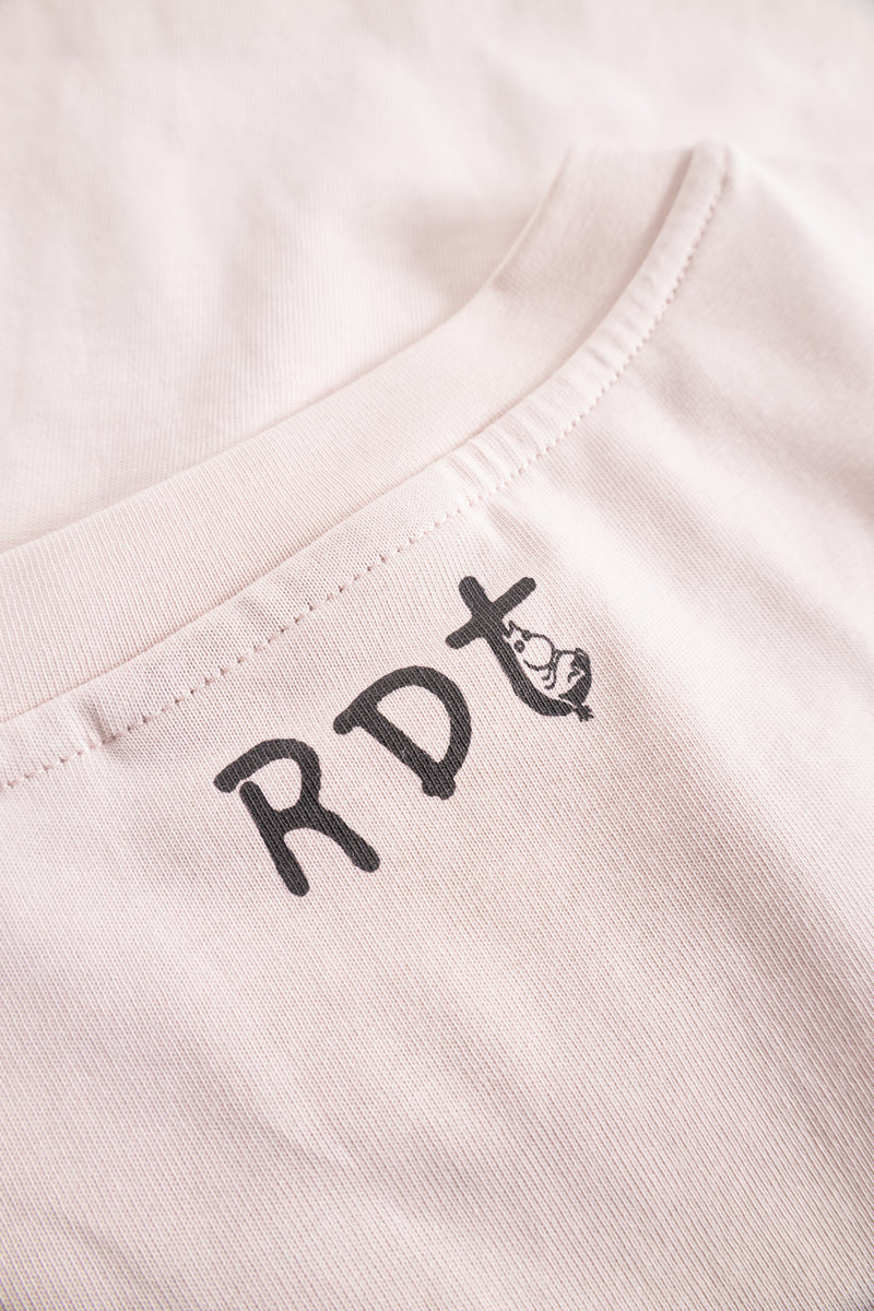Rue de Tokyo THOMAS MOOMIN COTTON JERSEY T-SHIRTS CHALK WITH BLACK PRINT