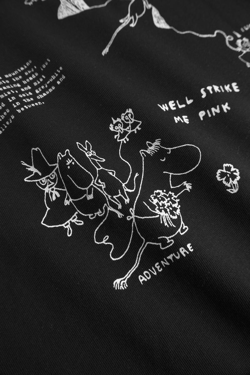 Rue de Tokyo THOPER MOOMIN COTTON JERSEY T-SHIRTS BLACK OFF WHITE PRINT