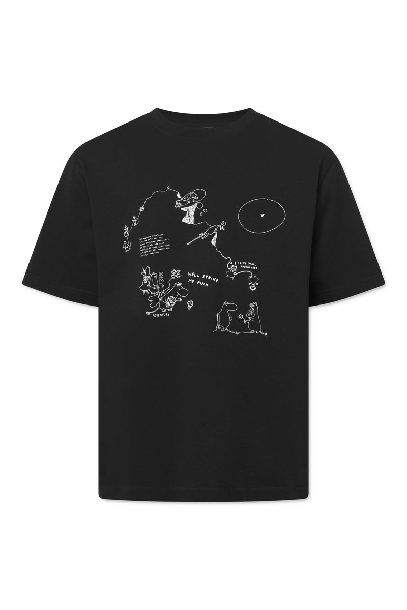 Rue de Tokyo THOPER MOOMIN COTTON JERSEY T-SHIRTS BLACK OFF WHITE PRINT