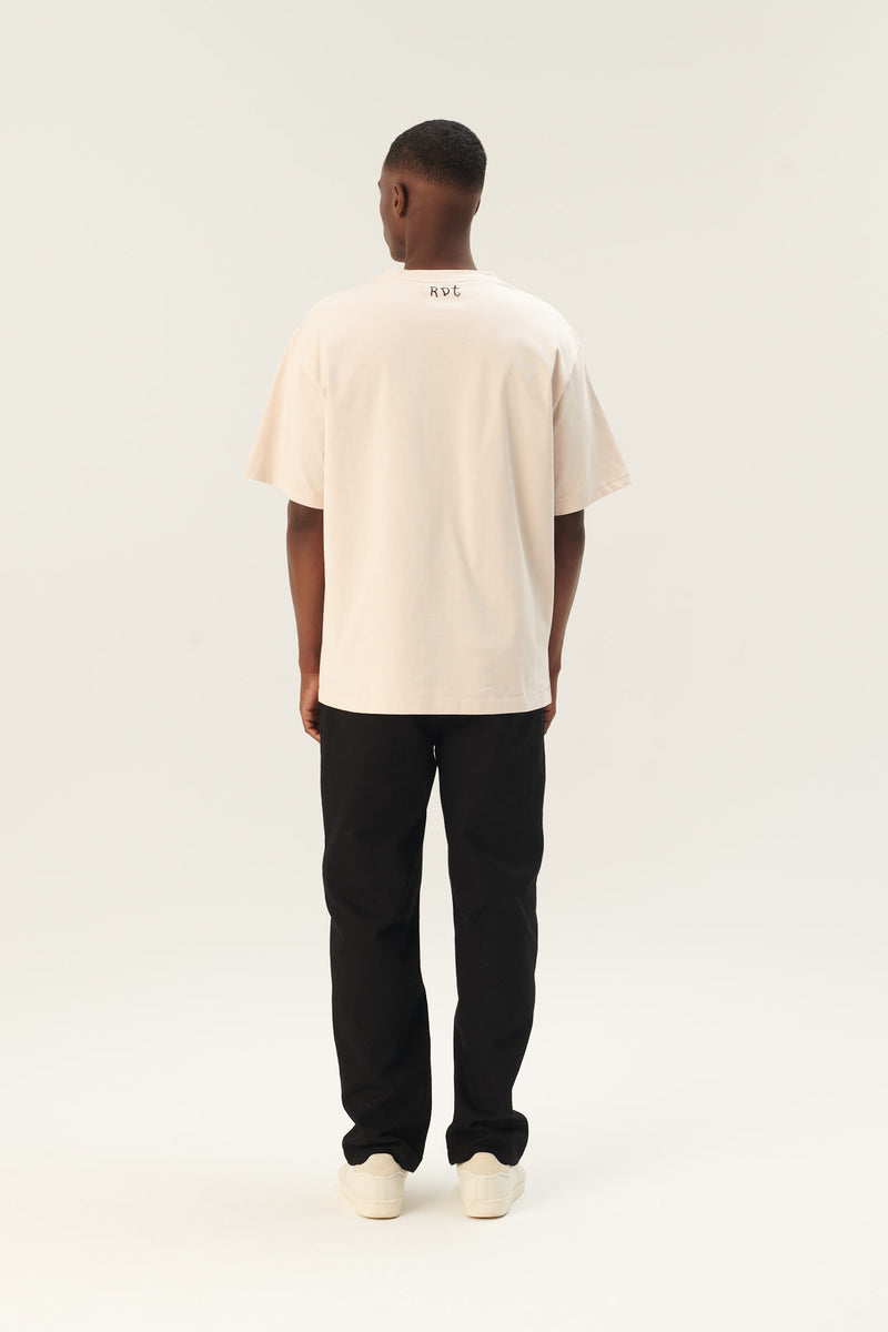 Rue de Tokyo THOPER MOOMIN COTTON JERSEY T-SHIRTS CHALK WITH BLACK PRINT