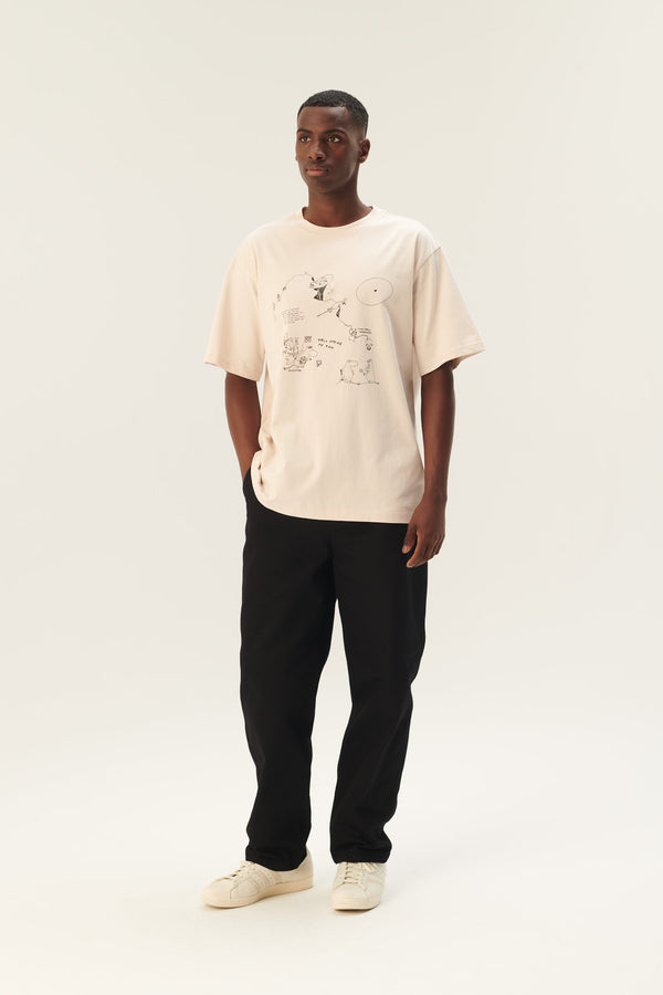 Rue de Tokyo THOPER MOOMIN COTTON JERSEY T-SHIRTS CHALK WITH BLACK PRINT
