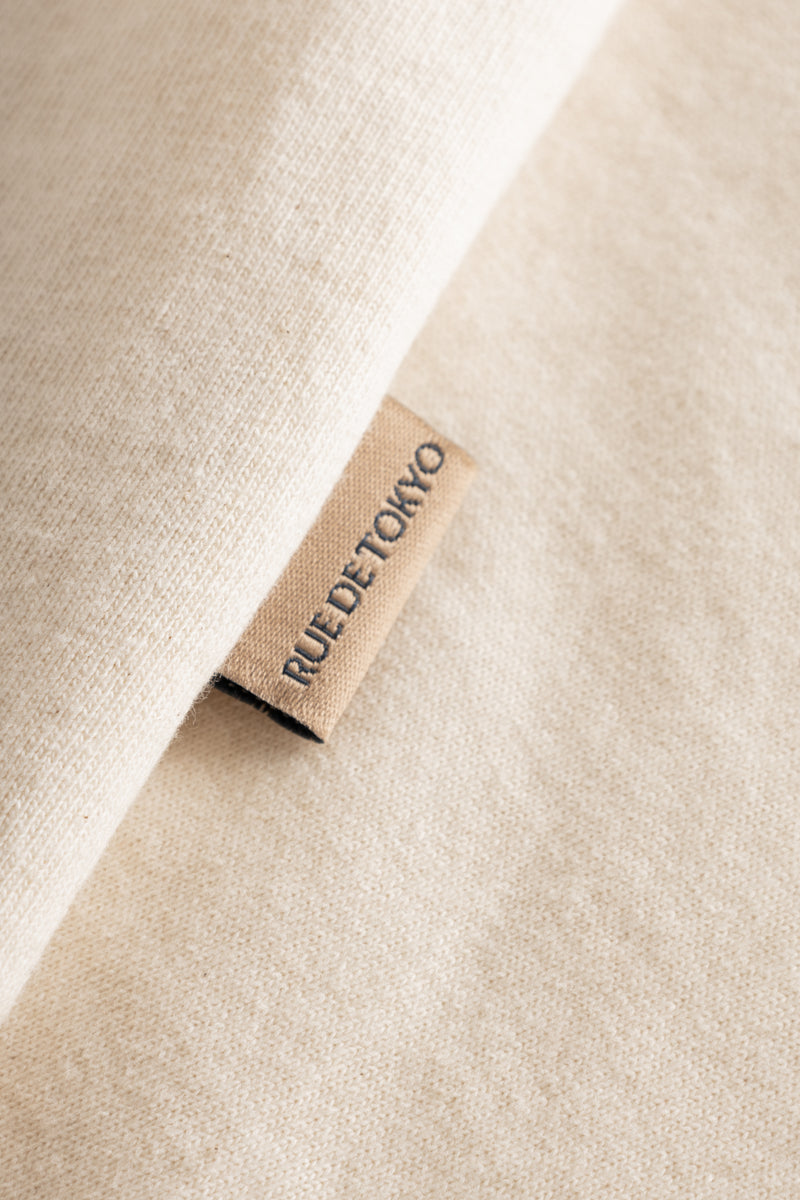 Rue de Tokyo THORSTEN RECYCLED COTTON JRSY T-SHIRTS NATURAL WHITE WITH BLACK LOGO