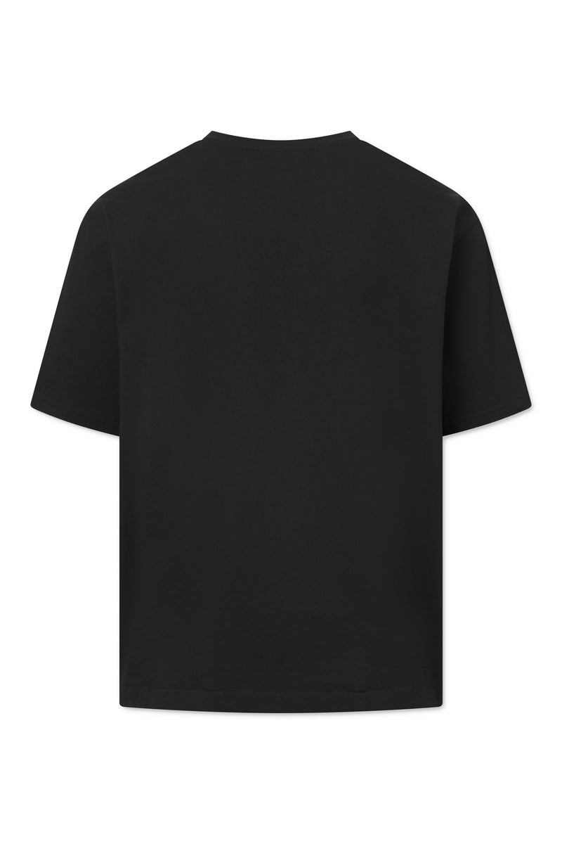Rue de Tokyo TIBOR LIGHT JERSEY T-SHIRTS BLACK OFF WHITE PRINT