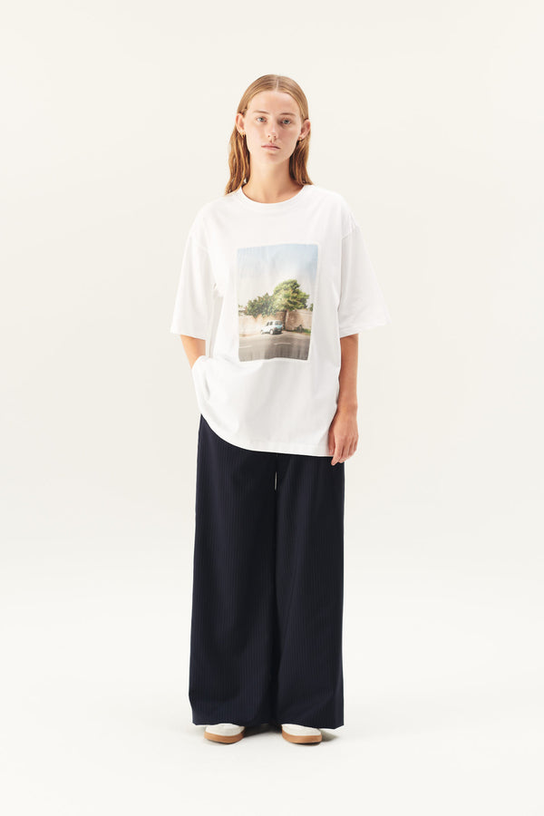 Rue de Tokyo TIBOR LIGHT JERSEY T-SHIRTS WHITE OFF WHITE PRINT