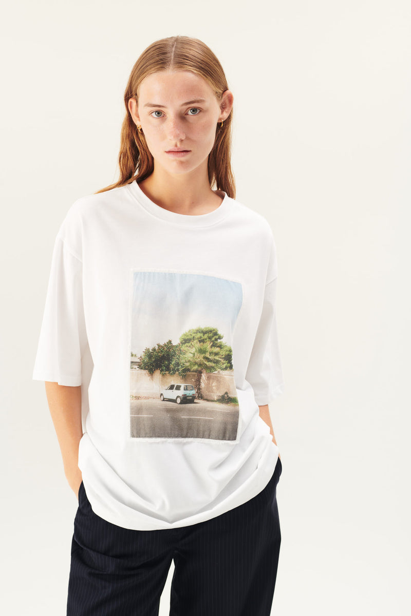 Rue de Tokyo TIBOR LIGHT JERSEY T-SHIRTS WHITE OFF WHITE PRINT