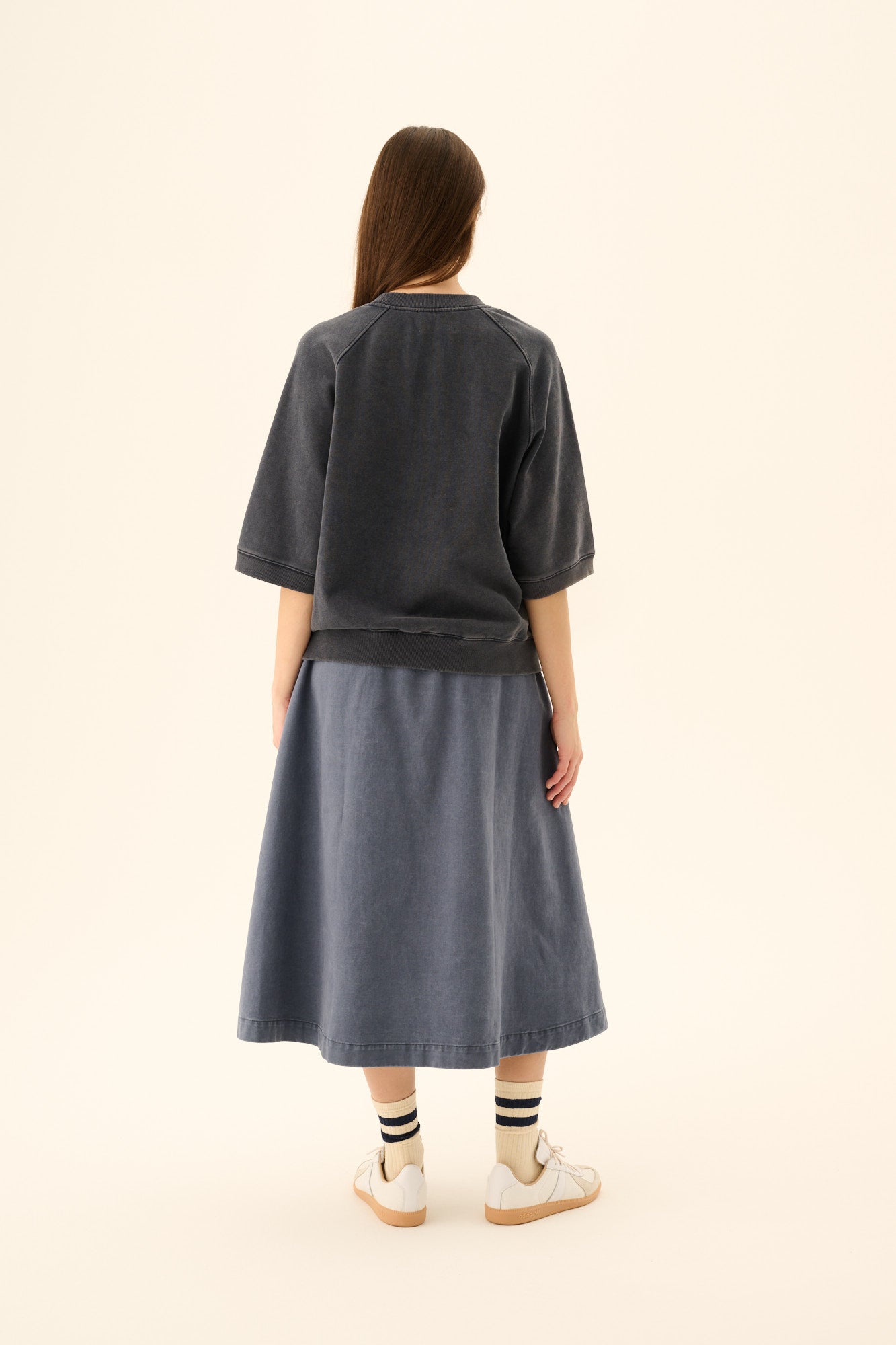 Rue de Tokyo TILLY HEAVY JERSEY COTTON T-Shirts FADED INK BLUE