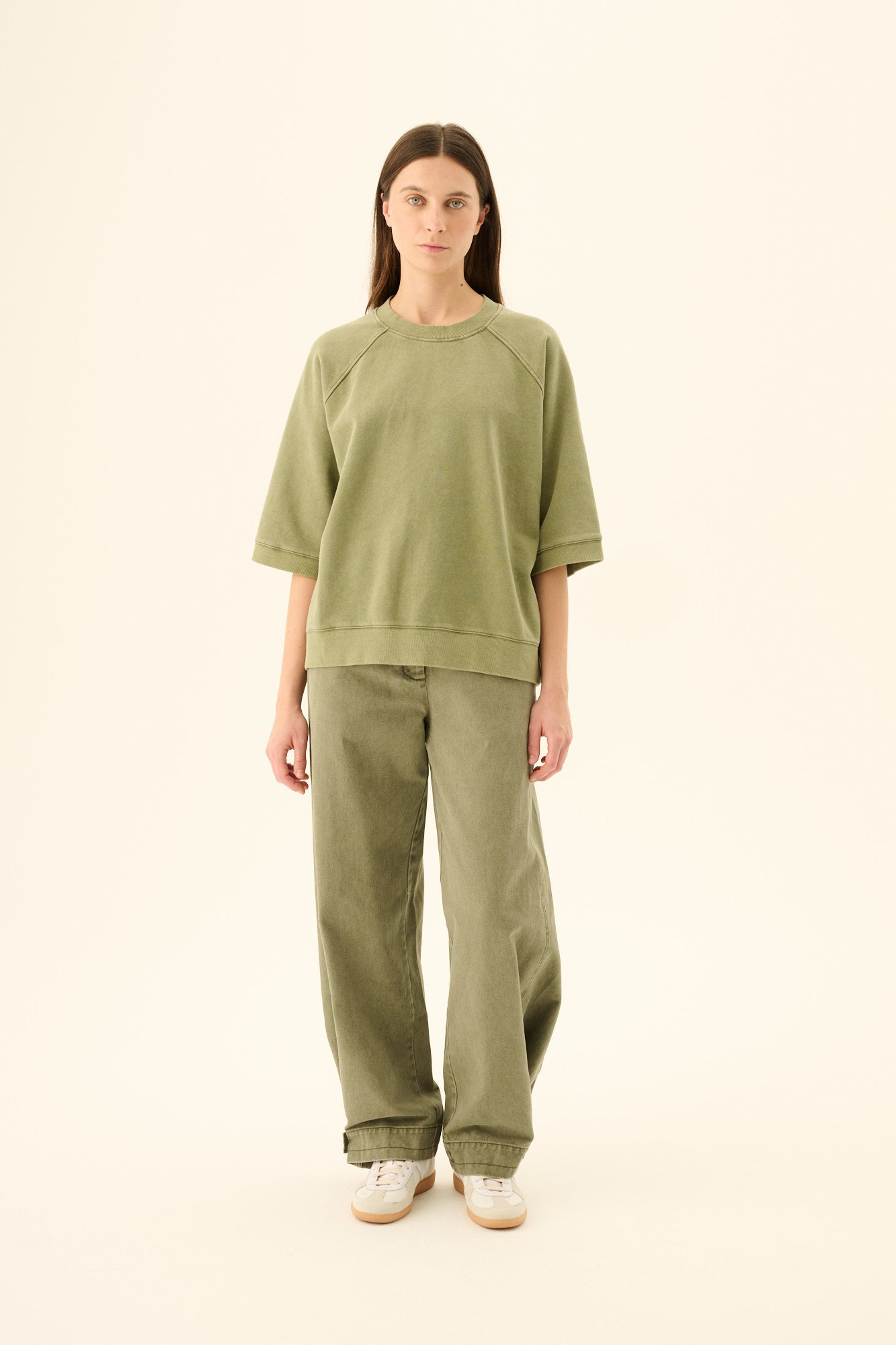 Rue de Tokyo TILLY HEAVY JERSEY COTTON T-Shirts FADED SAGE GREEN