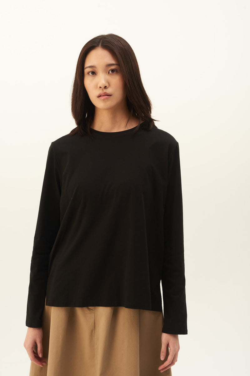 Rue de Tokyo TIMEA LIGHT COTTON JERSEY T-SHIRTS BLACK