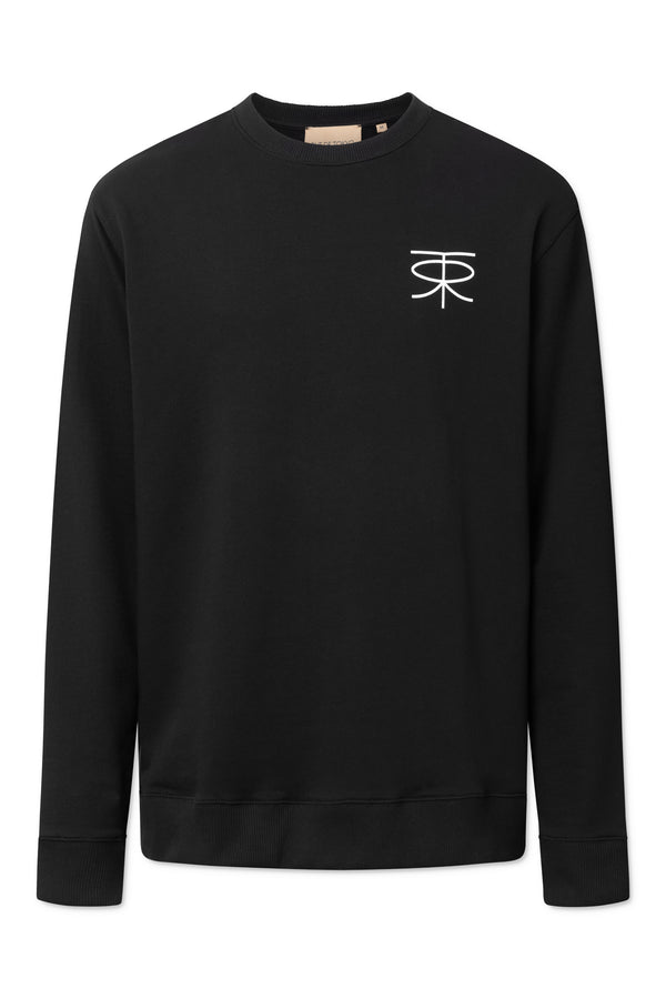 Rue de Tokyo TIM MONOGRAM ORGANIC HEAVY JRSY SWEATSHIRTS BLACK WITH OFF WHITE LOGO
