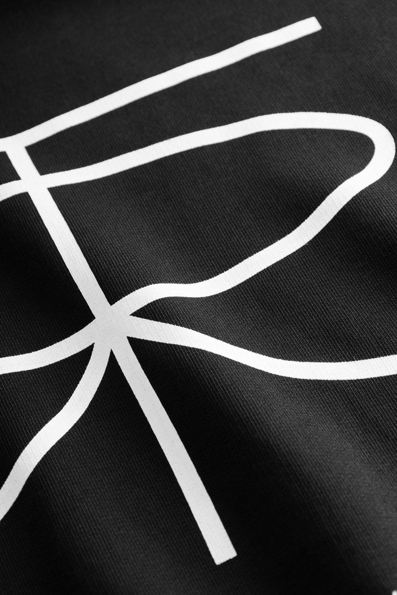 Rue de Tokyo TIM MONOGRAM ORGANIC HEAVY JRSY SWEATSHIRTS BLACK WITH OFF WHITE LOGO