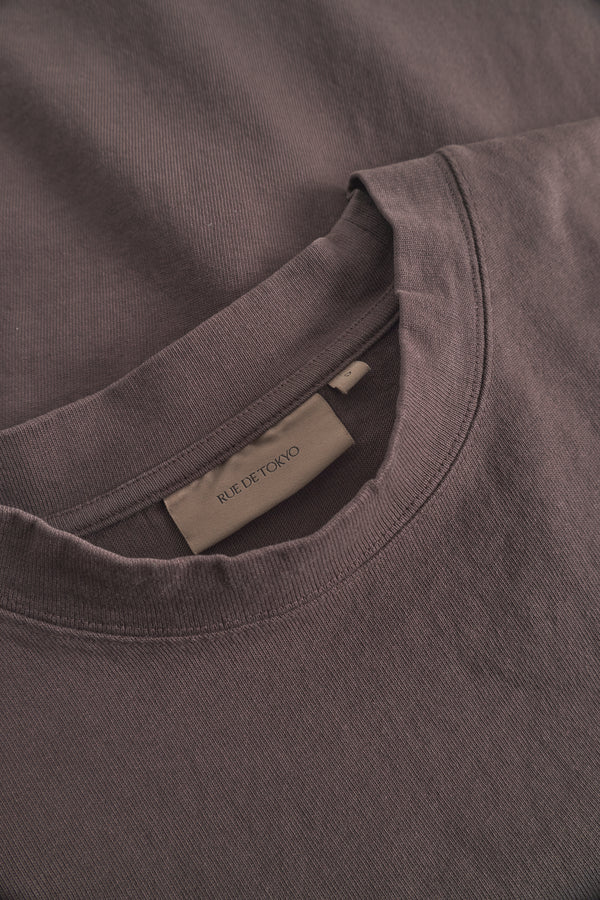 Rue de Tokyo TORA GARMENT DYED LIGHT JERSEY T-SHIRTS MULCH BROWN