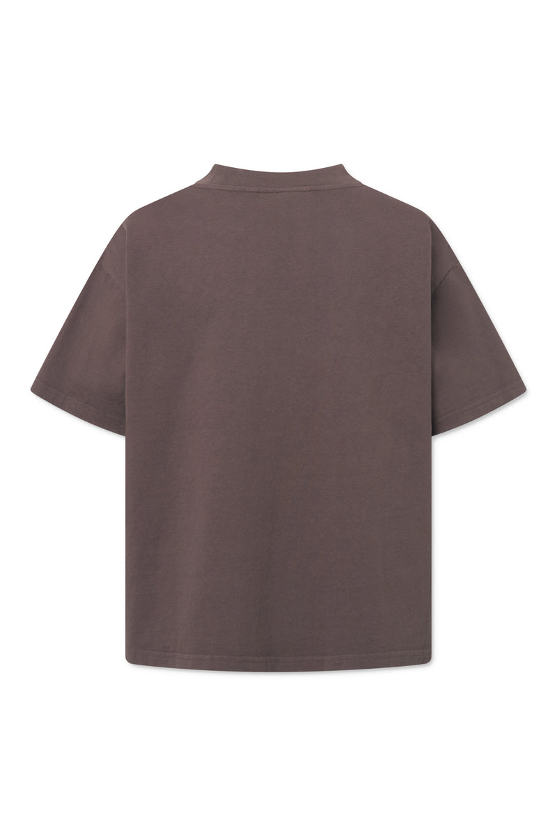 Rue de Tokyo TORA GARMENT DYED LIGHT JERSEY T-SHIRTS MULCH BROWN