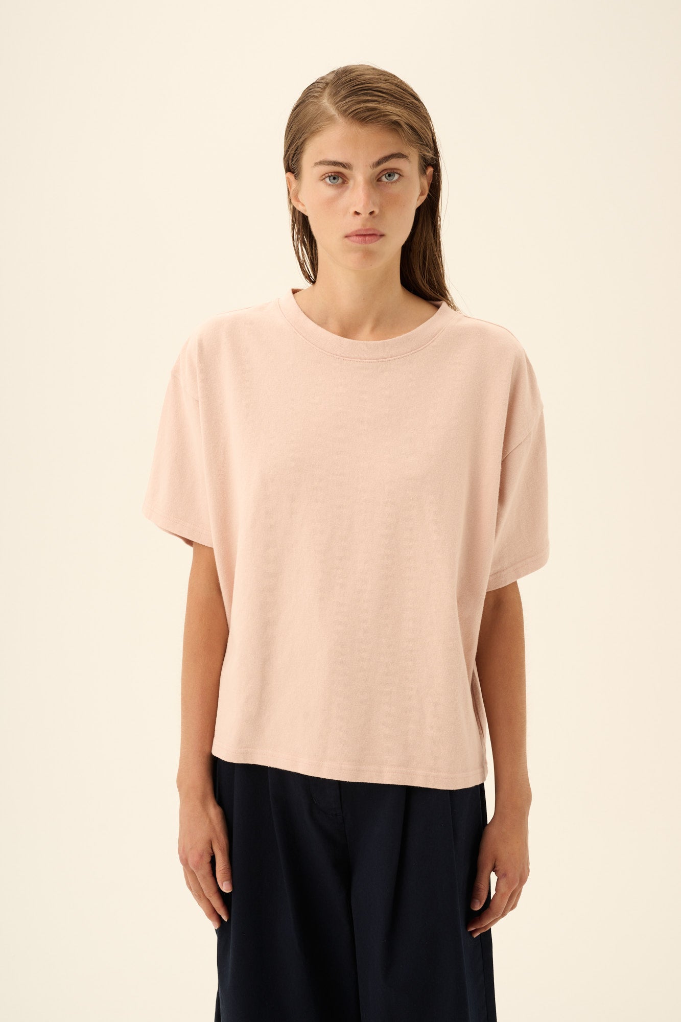 Rue de Tokyo TORA LIGHT GMTD JERSEY T-Shirts BEIGE ROSE