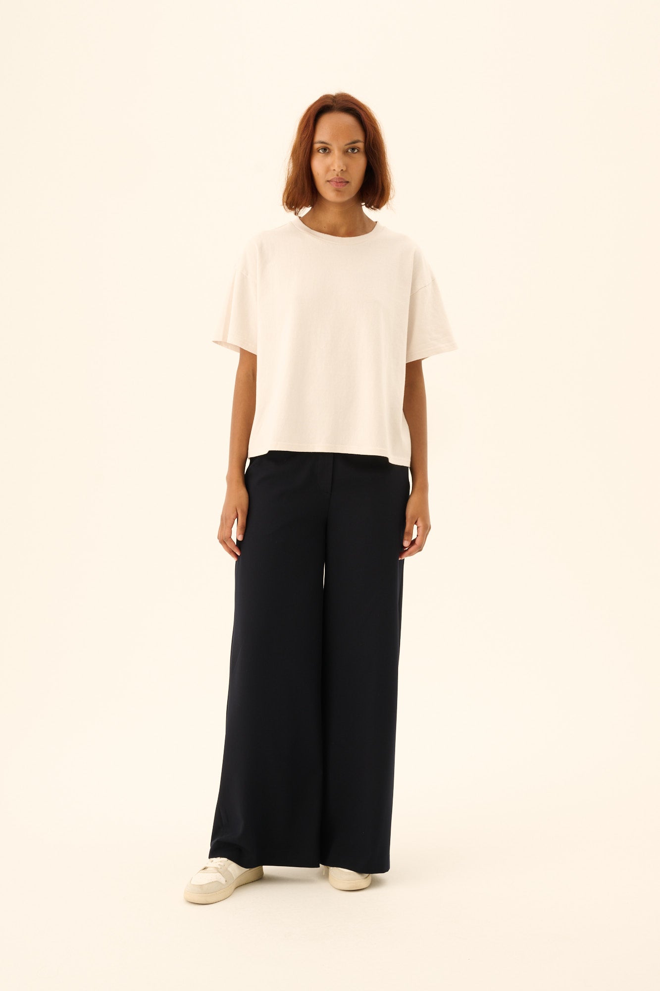 Rue de Tokyo TORA LIGHT GMTD JERSEY T-Shirts PARCHMENT WHITE