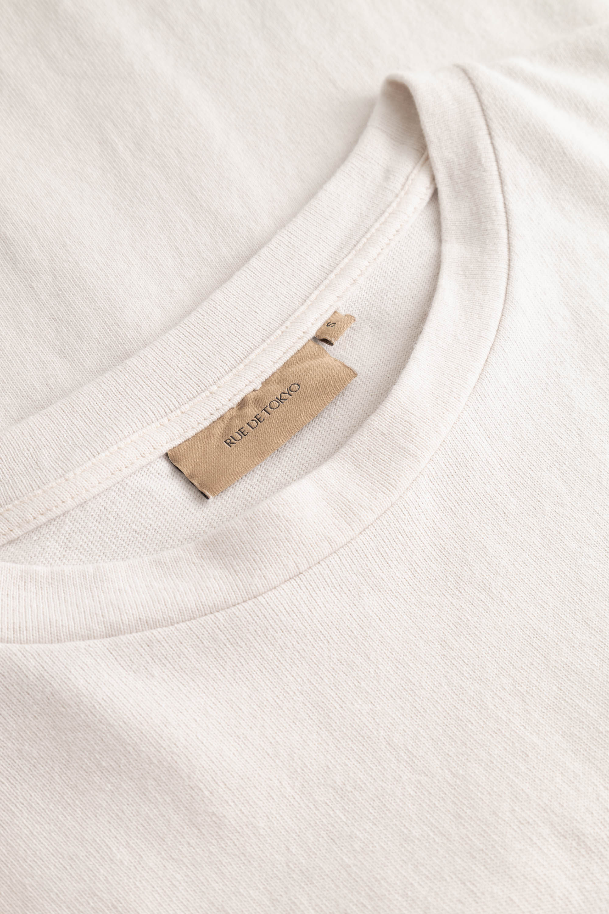 Rue de Tokyo TORA LIGHT GMTD JERSEY T-Shirts PARCHMENT WHITE