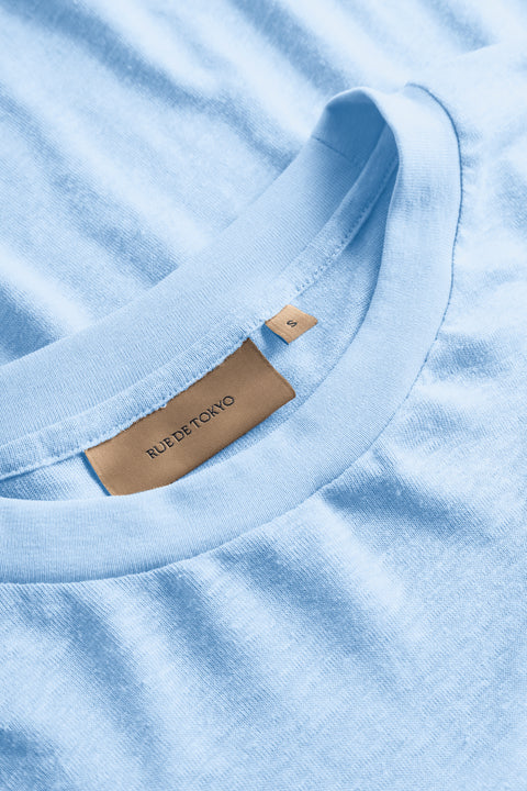 Rue de Tokyo TORI LIGHT LINEN JERSEY T-SHIRTS LIGHT BLUE