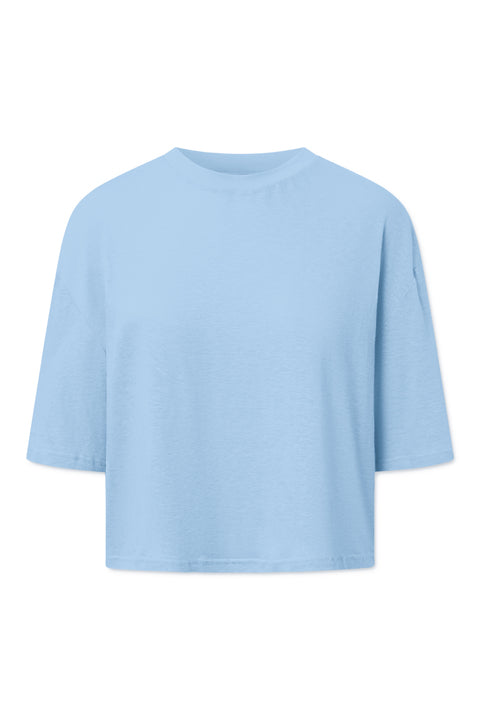 Rue de Tokyo TORI LIGHT LINEN JERSEY T-SHIRTS LIGHT BLUE