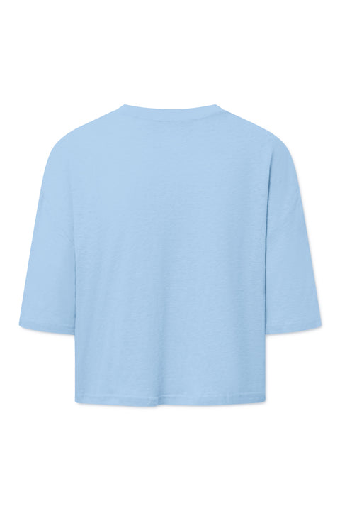 Rue de Tokyo TORI LIGHT LINEN JERSEY T-SHIRTS LIGHT BLUE