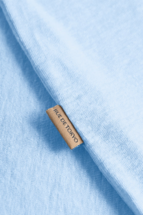 Rue de Tokyo TORI LIGHT LINEN JERSEY T-SHIRTS LIGHT BLUE