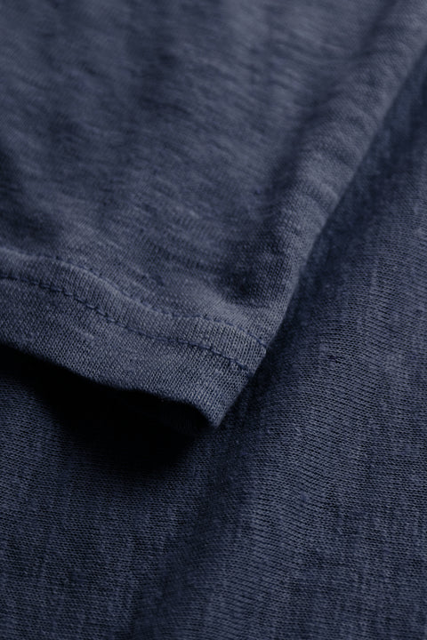 Rue de Tokyo TORI LIGHT LINEN JERSEY T-SHIRTS NAVY