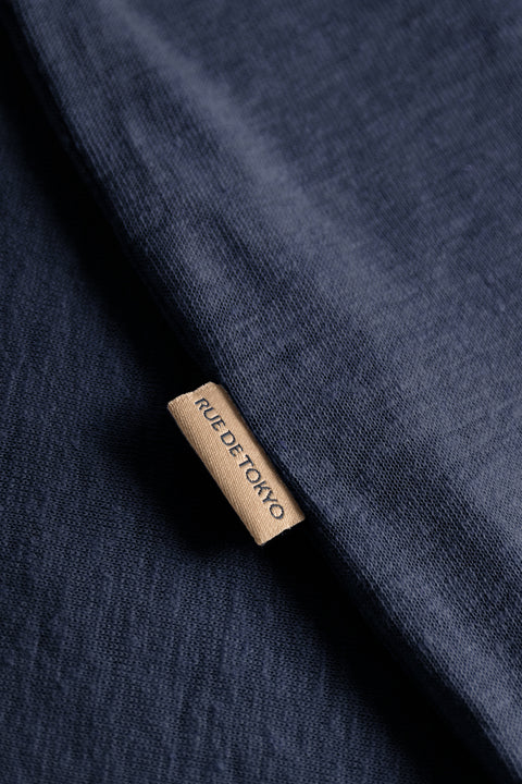 Rue de Tokyo TORI LIGHT LINEN JERSEY T-SHIRTS NAVY