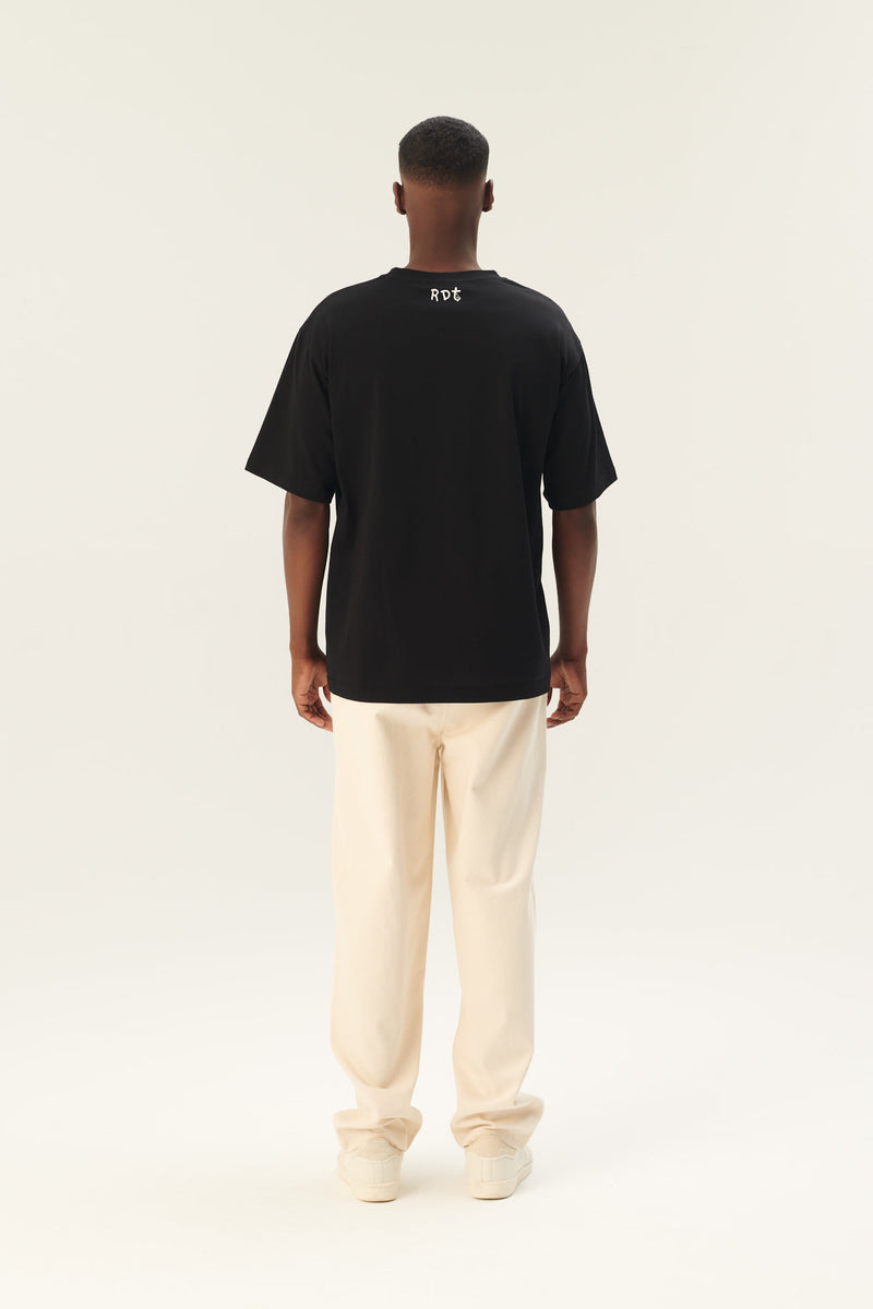 Rue de Tokyo TOYO MOOMIN COTTON JERSEY T-SHIRTS BLACK OFF WHITE PRINT