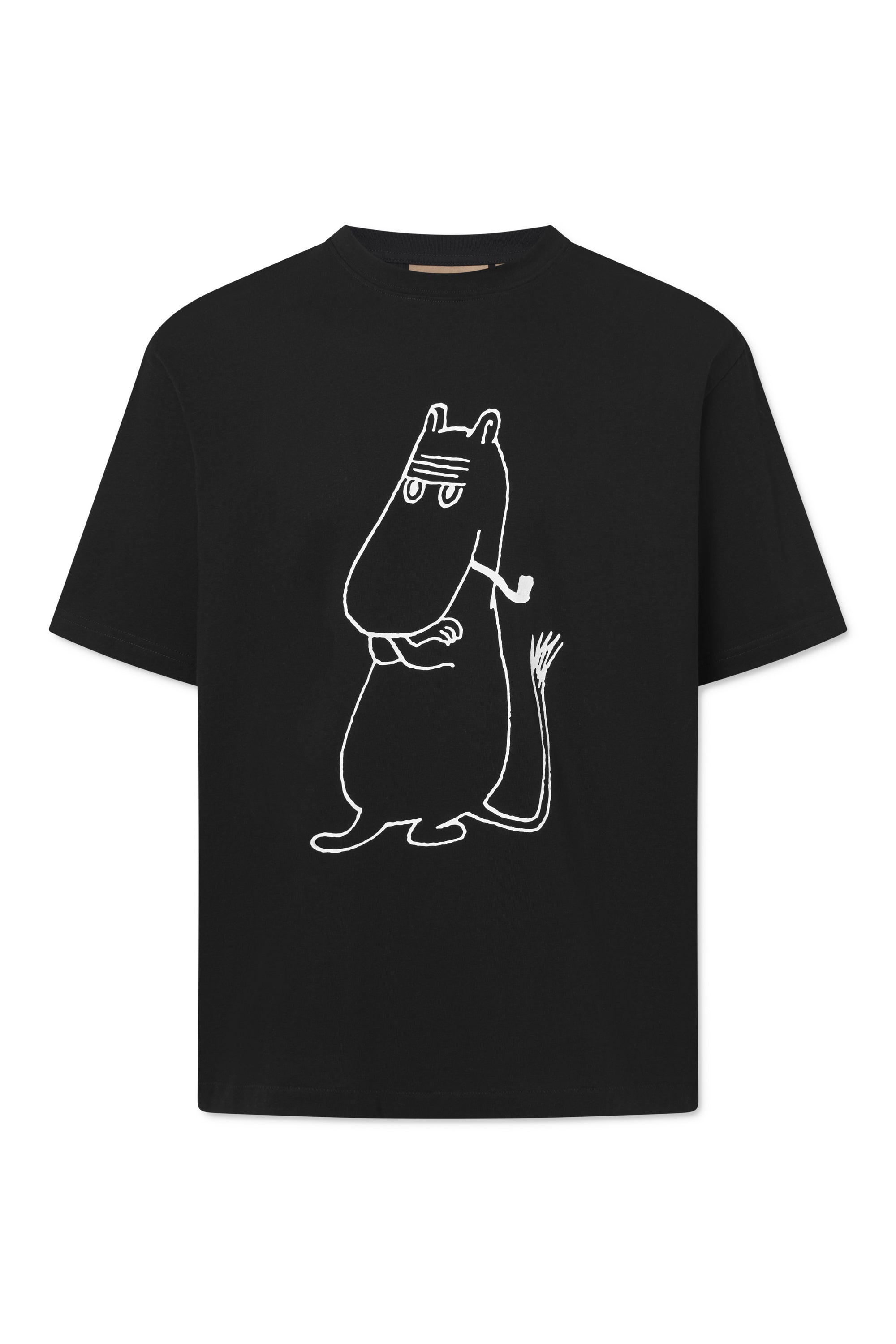 Rue de Tokyo TOYO MOOMIN COTTON JERSEY T-Shirts BLACK OFF WHITE PRINT