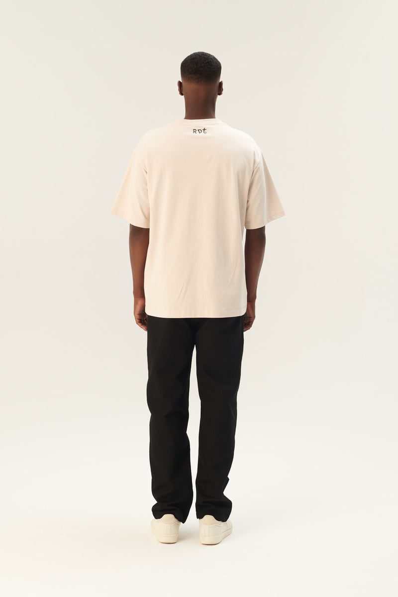 Rue de Tokyo TOYO MOOMIN COTTON JERSEY T-SHIRTS CHALK WITH BLACK PRINT