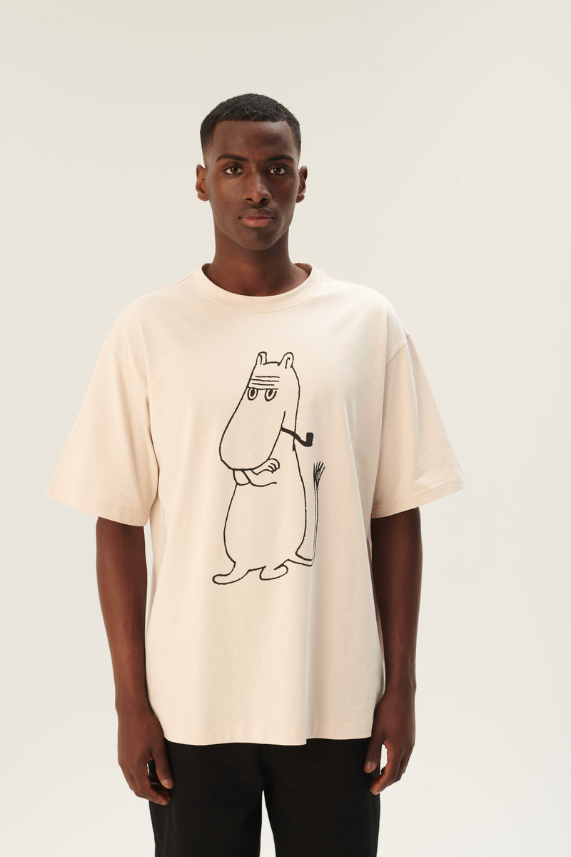 Rue de Tokyo TOYO MOOMIN COTTON JERSEY T-SHIRTS CHALK WITH BLACK PRINT
