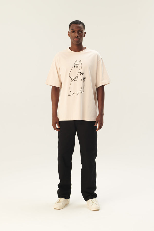 Rue de Tokyo TOYO MOOMIN COTTON JERSEY T-SHIRTS CHALK WITH BLACK PRINT